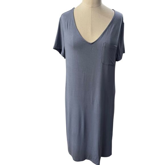 Soma Cool Nights Blue Gray nightgown with v neck Size Small - Picture 7 of 7